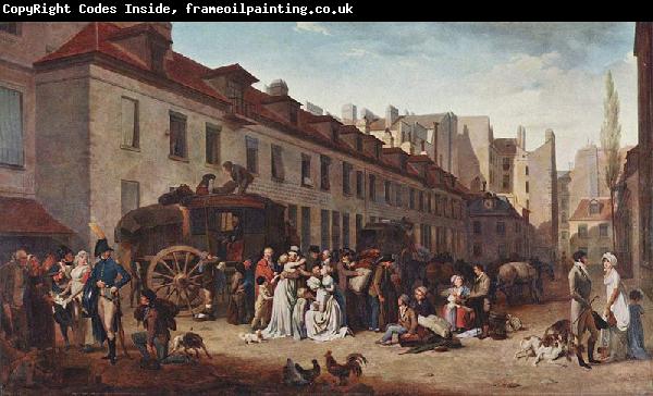 Louis-Leopold Boilly The Arrival of the Diligence (stagecoach) in the Courtyard of the Messageries